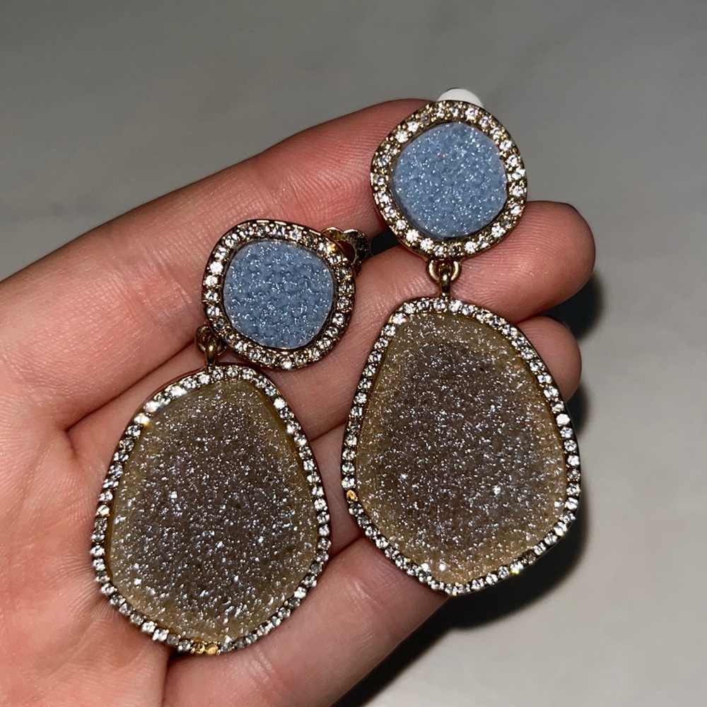 Drusy Clip-on Earrings